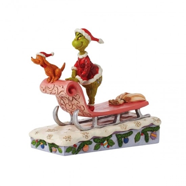 Grinch & Max on Sleigh Figurine H17